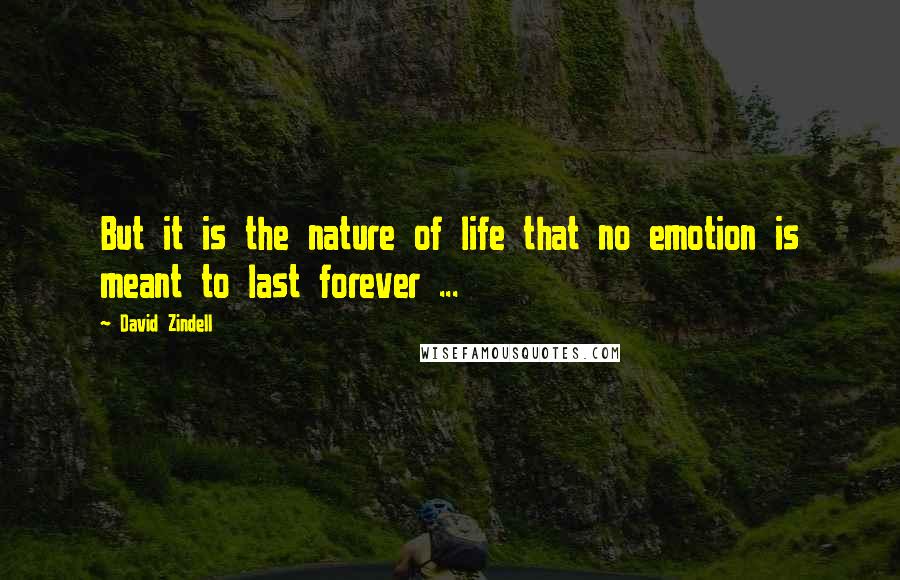David Zindell Quotes: But it is the nature of life that no emotion is meant to last forever ...