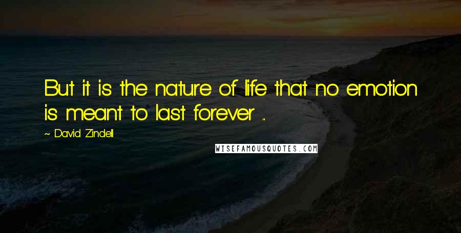 David Zindell Quotes: But it is the nature of life that no emotion is meant to last forever ...