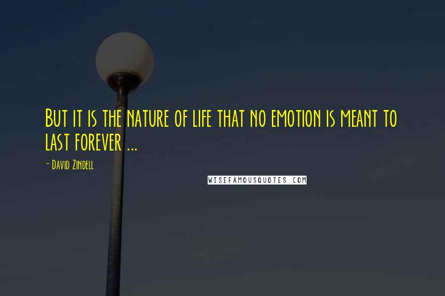 David Zindell Quotes: But it is the nature of life that no emotion is meant to last forever ...