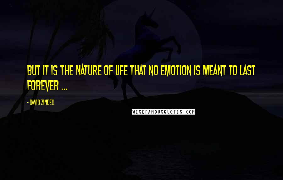 David Zindell Quotes: But it is the nature of life that no emotion is meant to last forever ...