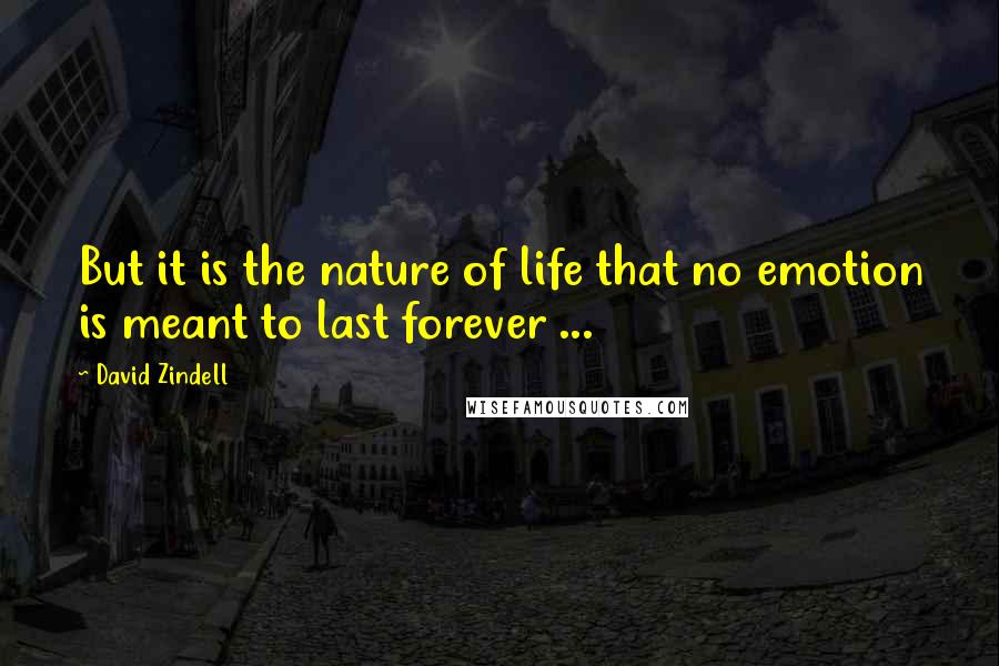 David Zindell Quotes: But it is the nature of life that no emotion is meant to last forever ...