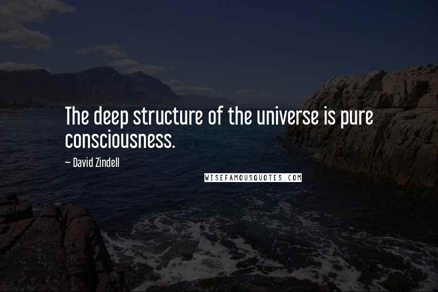 David Zindell Quotes: The deep structure of the universe is pure consciousness.