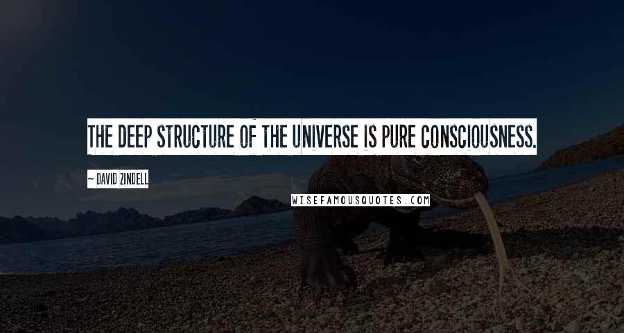 David Zindell Quotes: The deep structure of the universe is pure consciousness.