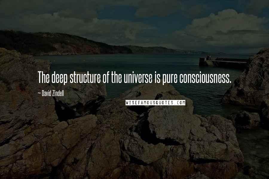 David Zindell Quotes: The deep structure of the universe is pure consciousness.