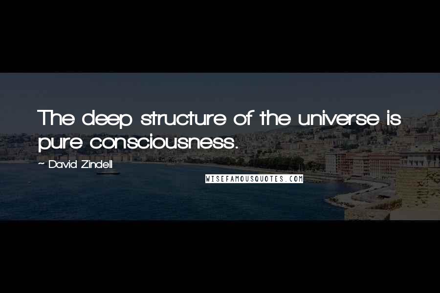 David Zindell Quotes: The deep structure of the universe is pure consciousness.