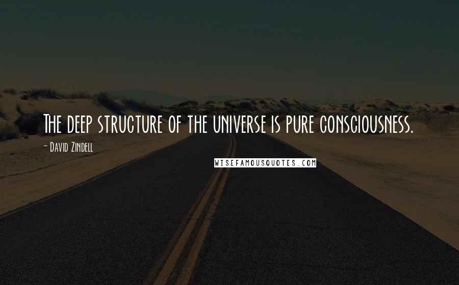 David Zindell Quotes: The deep structure of the universe is pure consciousness.