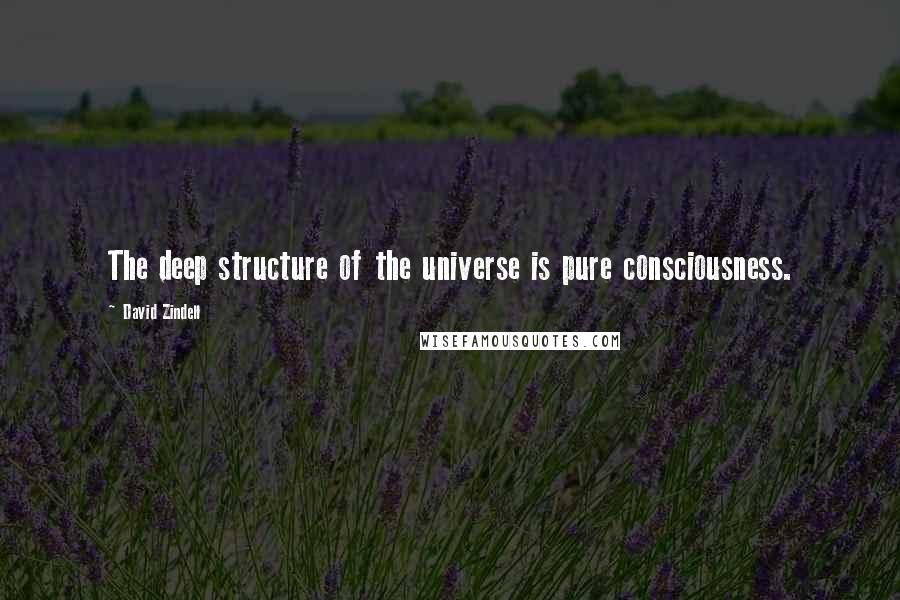 David Zindell Quotes: The deep structure of the universe is pure consciousness.