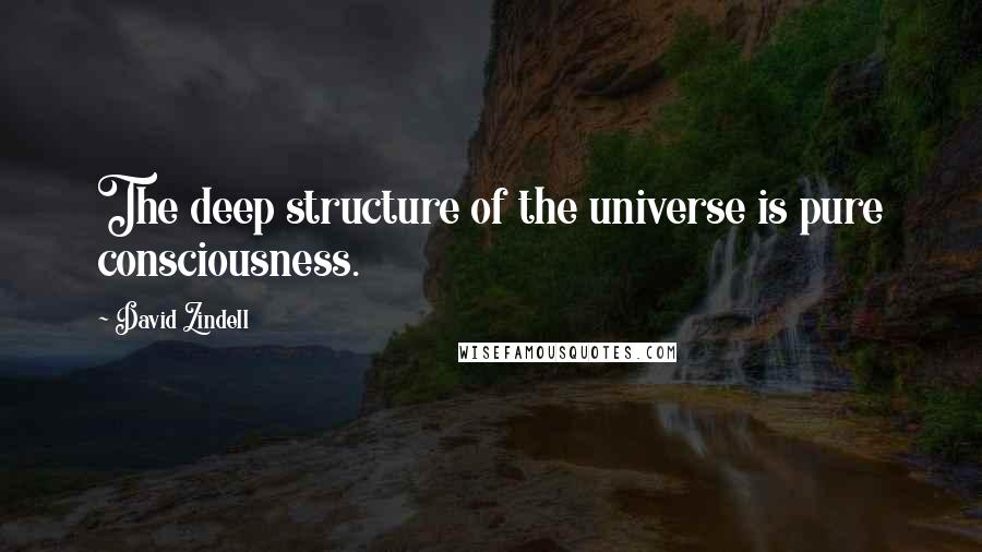 David Zindell Quotes: The deep structure of the universe is pure consciousness.
