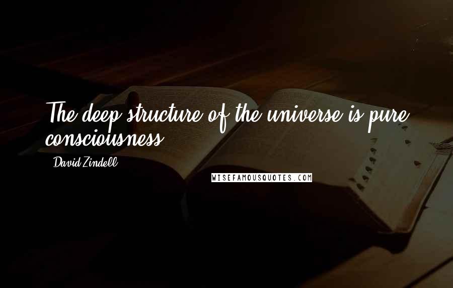 David Zindell Quotes: The deep structure of the universe is pure consciousness.