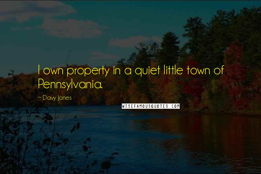 Davy Jones Quotes: I own property in a quiet little town of Pennsylvania.