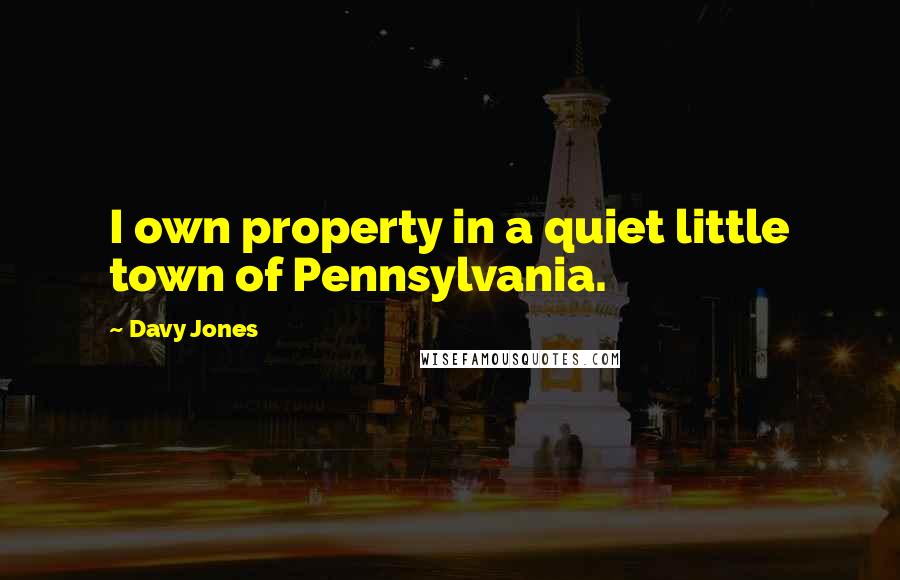 Davy Jones Quotes: I own property in a quiet little town of Pennsylvania.