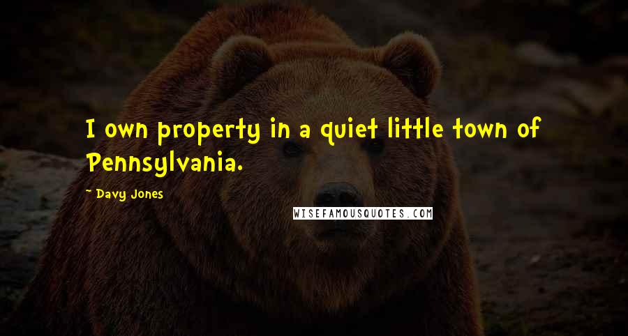 Davy Jones Quotes: I own property in a quiet little town of Pennsylvania.