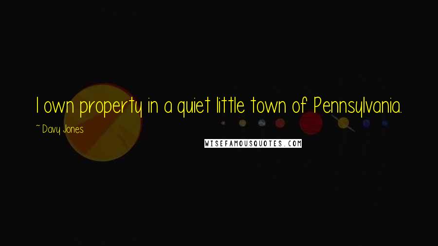 Davy Jones Quotes: I own property in a quiet little town of Pennsylvania.