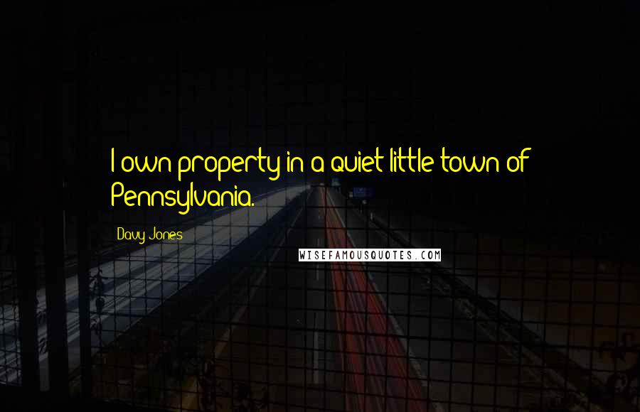 Davy Jones Quotes: I own property in a quiet little town of Pennsylvania.