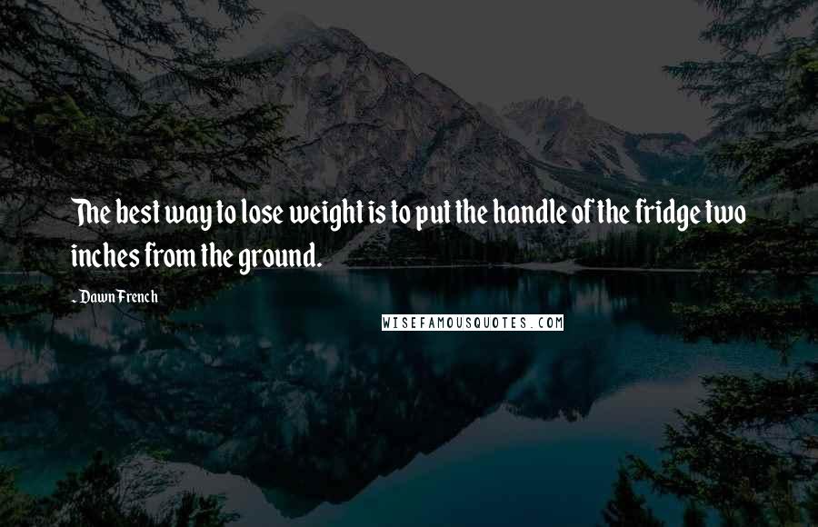 Dawn French Quotes: The best way to lose weight is to put the handle of the fridge two inches from the ground.