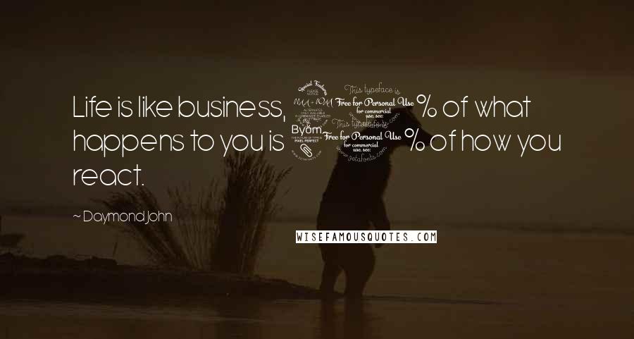 Daymond John Quotes: Life is like business, 20% of what happens to you is 80% of how you react.