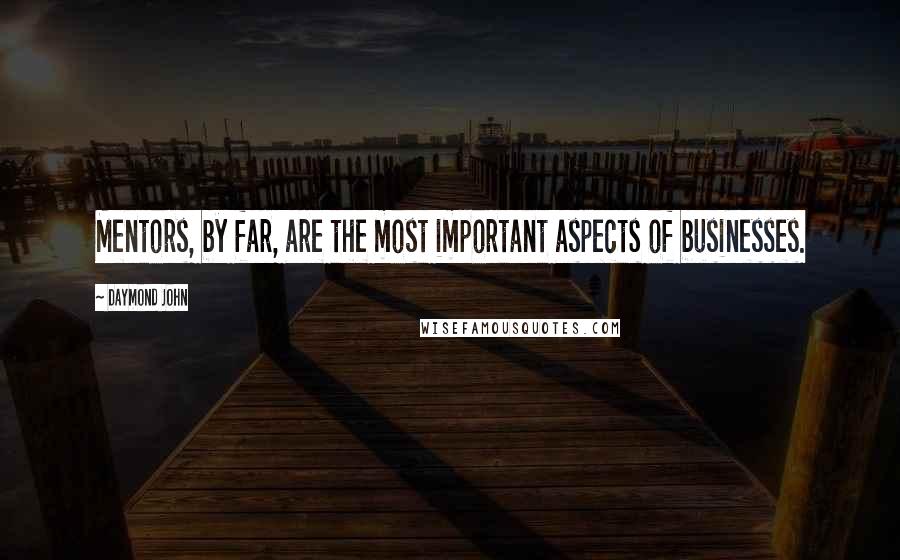 Daymond John Quotes: Mentors, by far, are the most important aspects of businesses.