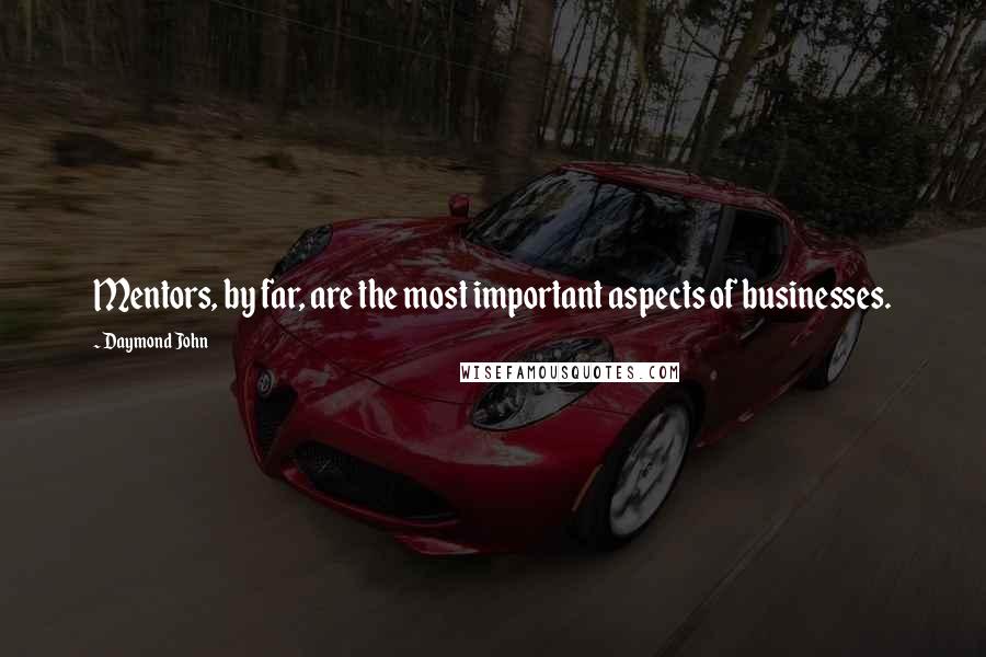 Daymond John Quotes: Mentors, by far, are the most important aspects of businesses.