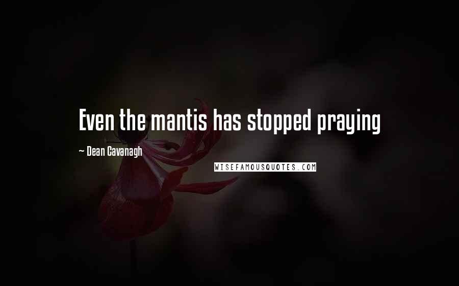 Dean Cavanagh Quotes: Even the mantis has stopped praying