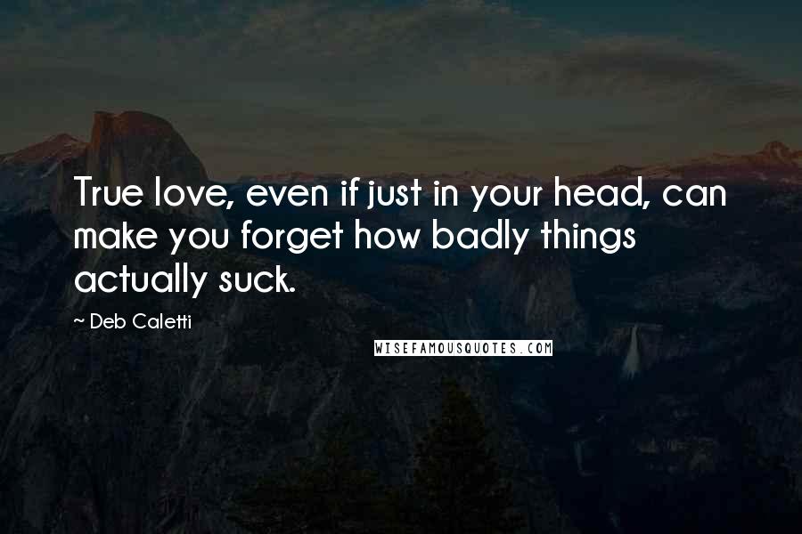 Deb Caletti Quotes: True love, even if just in your head, can make you forget how badly things actually suck.