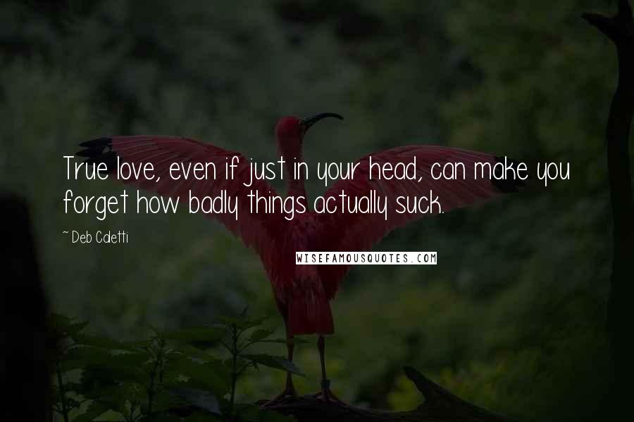 Deb Caletti Quotes: True love, even if just in your head, can make you forget how badly things actually suck.