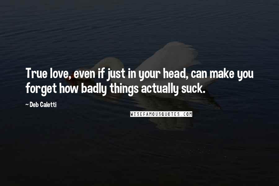 Deb Caletti Quotes: True love, even if just in your head, can make you forget how badly things actually suck.