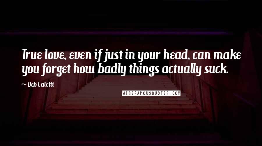 Deb Caletti Quotes: True love, even if just in your head, can make you forget how badly things actually suck.