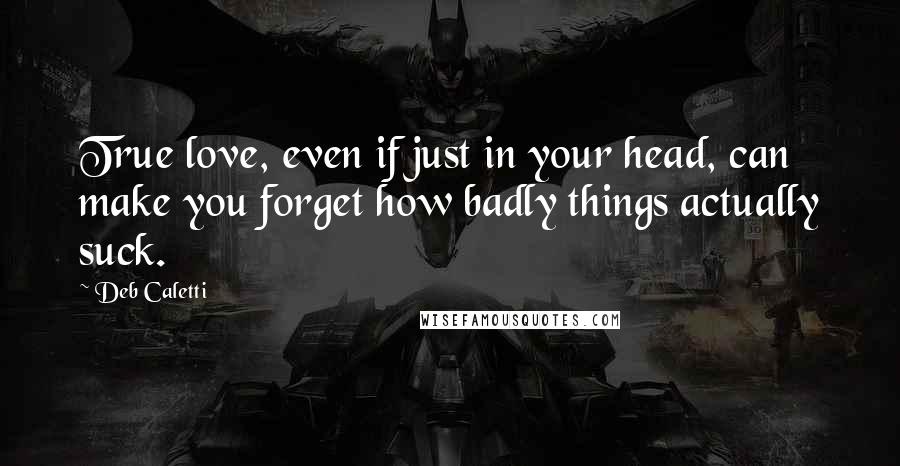 Deb Caletti Quotes: True love, even if just in your head, can make you forget how badly things actually suck.