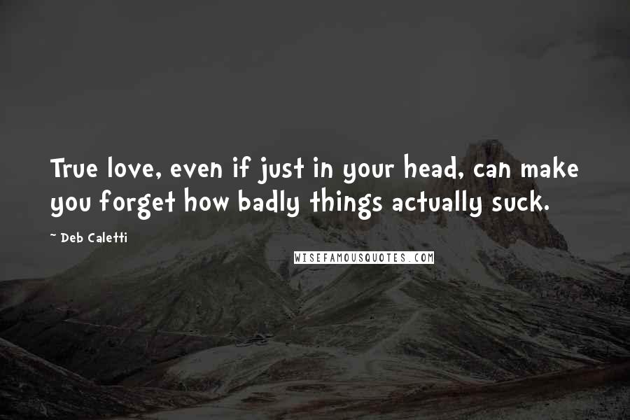 Deb Caletti Quotes: True love, even if just in your head, can make you forget how badly things actually suck.