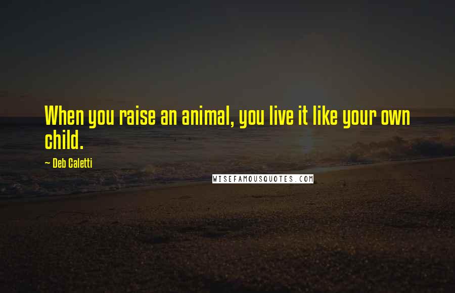 Deb Caletti Quotes: When you raise an animal, you live it like your own child.