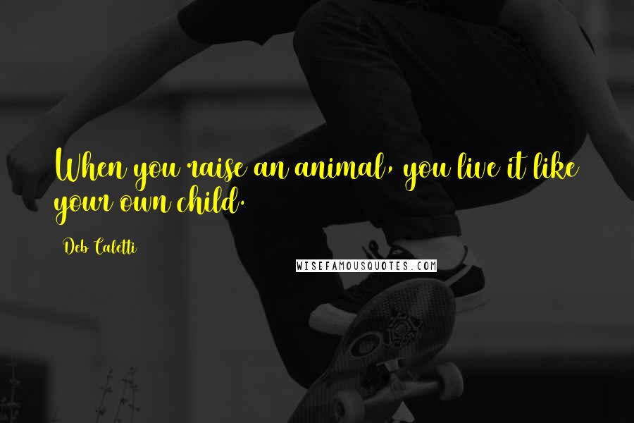 Deb Caletti Quotes: When you raise an animal, you live it like your own child.