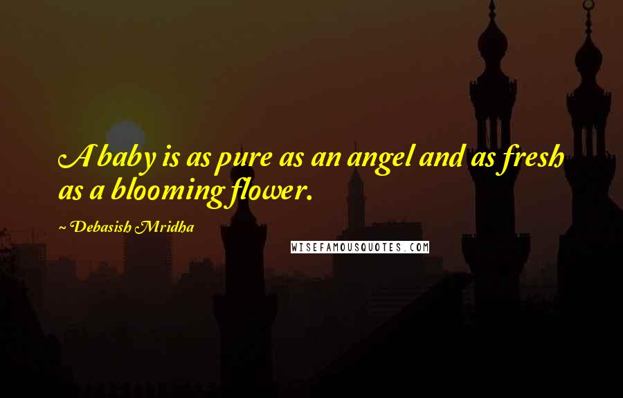 Debasish Mridha Quotes: A baby is as pure as an angel and as fresh as a blooming flower.