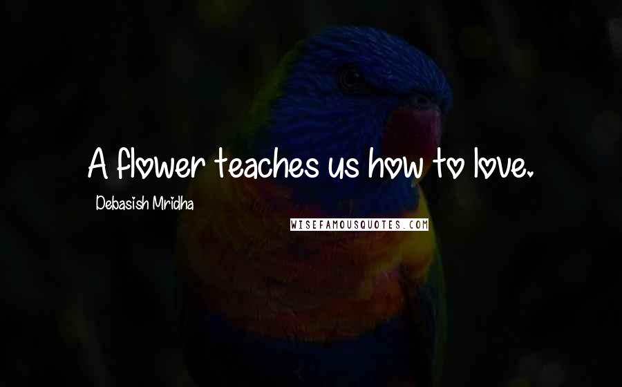 Debasish Mridha Quotes: A flower teaches us how to love.