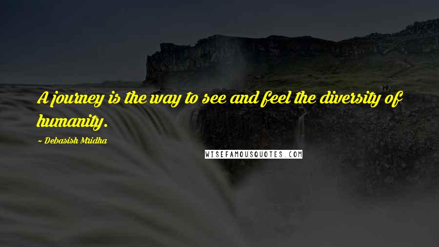 Debasish Mridha Quotes: A journey is the way to see and feel the diversity of humanity.