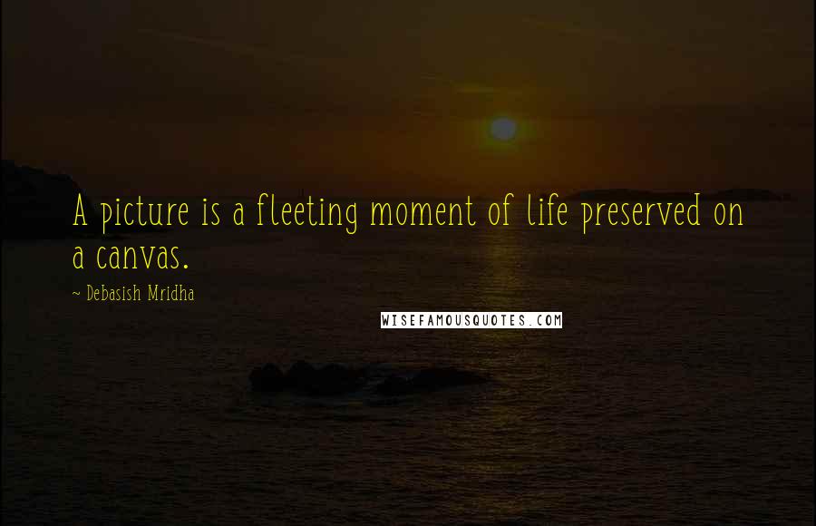 Debasish Mridha Quotes: A picture is a fleeting moment of life preserved on a canvas.
