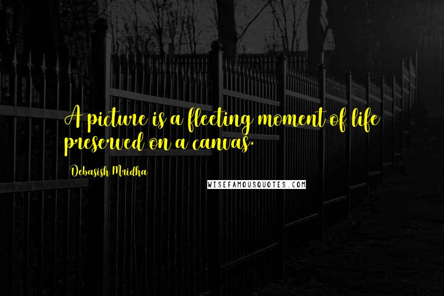 Debasish Mridha Quotes: A picture is a fleeting moment of life preserved on a canvas.