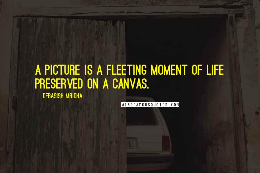 Debasish Mridha Quotes: A picture is a fleeting moment of life preserved on a canvas.