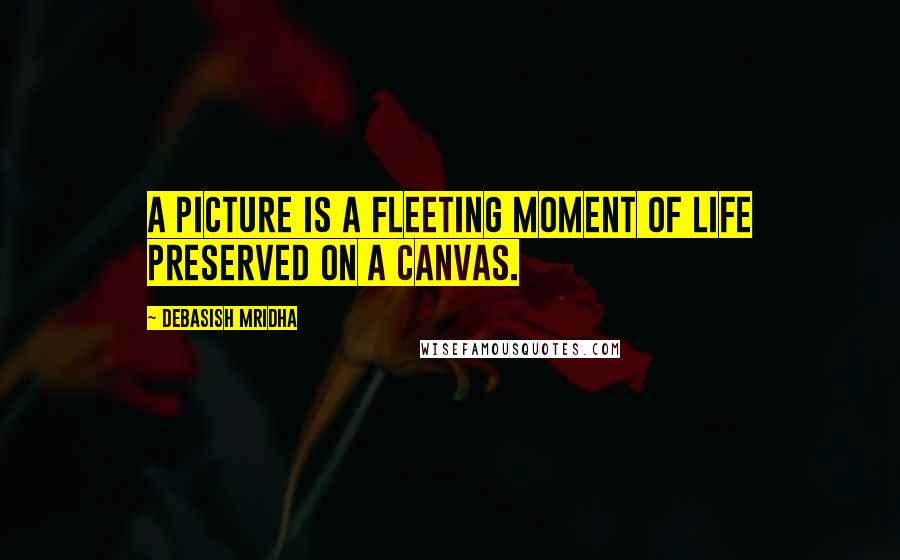 Debasish Mridha Quotes: A picture is a fleeting moment of life preserved on a canvas.
