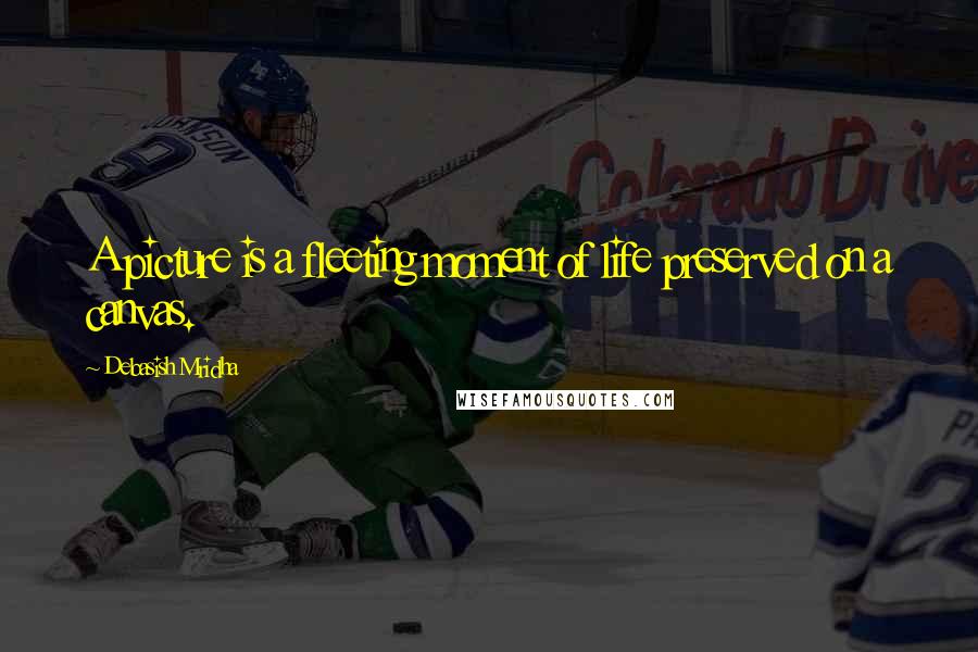 Debasish Mridha Quotes: A picture is a fleeting moment of life preserved on a canvas.