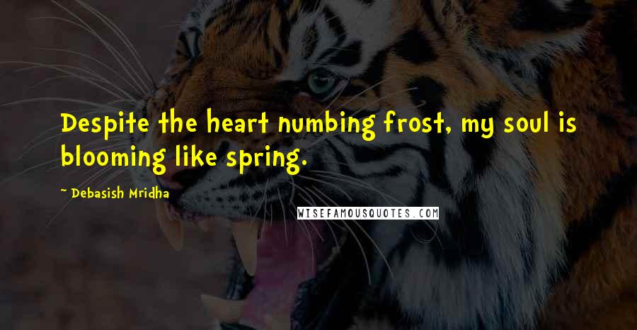 Debasish Mridha Quotes: Despite the heart numbing frost, my soul is blooming like spring.