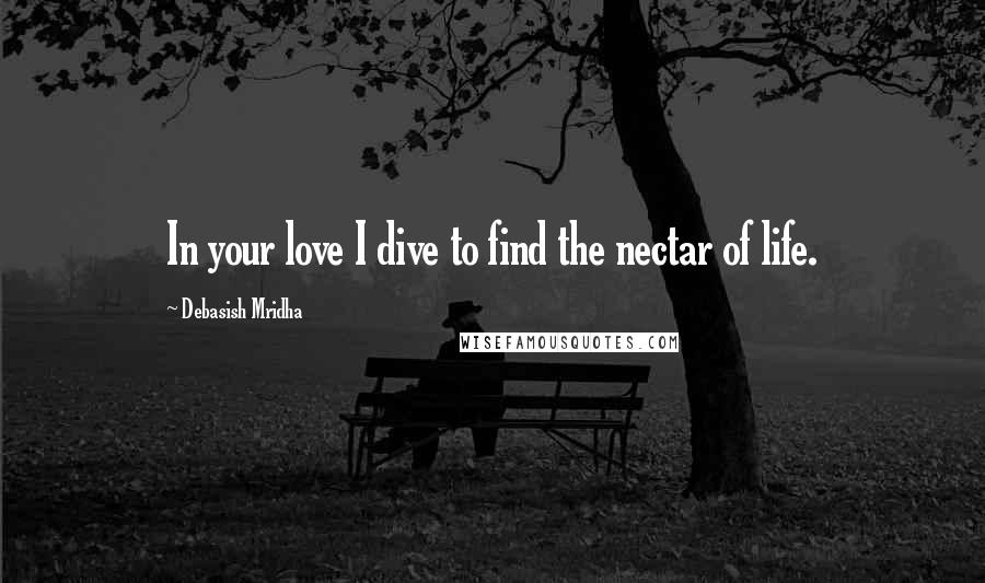 Debasish Mridha Quotes: In your love I dive to find the nectar of life.