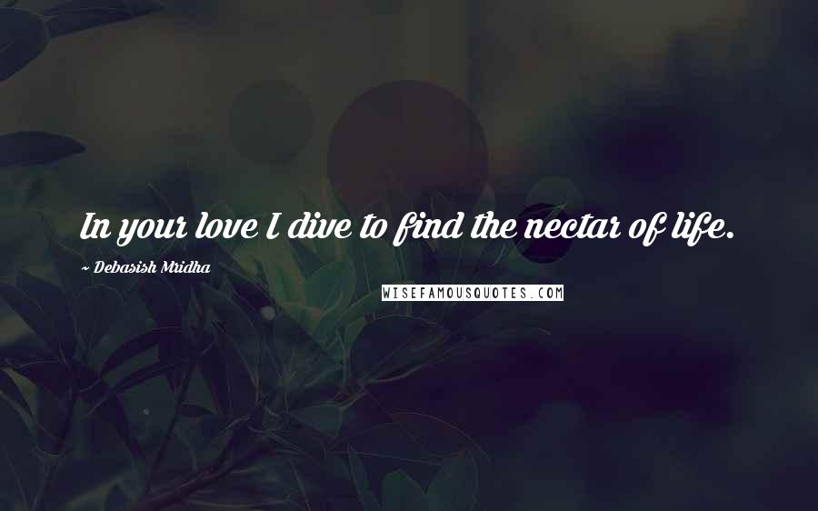 Debasish Mridha Quotes: In your love I dive to find the nectar of life.