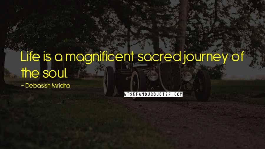 Debasish Mridha Quotes: Life is a magnificent sacred journey of the soul.