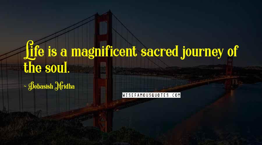 Debasish Mridha Quotes: Life is a magnificent sacred journey of the soul.