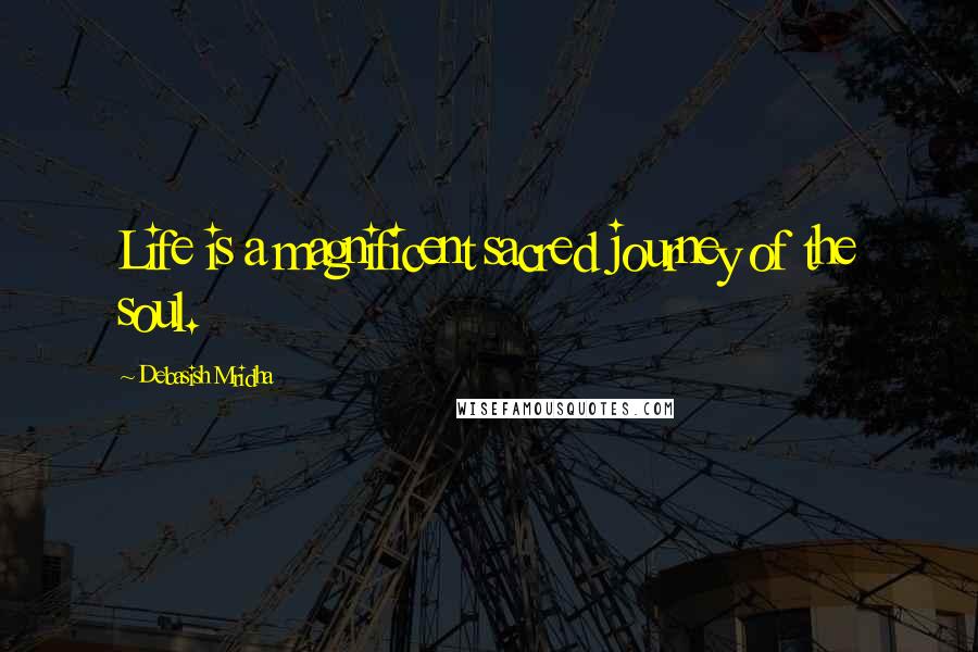 Debasish Mridha Quotes: Life is a magnificent sacred journey of the soul.