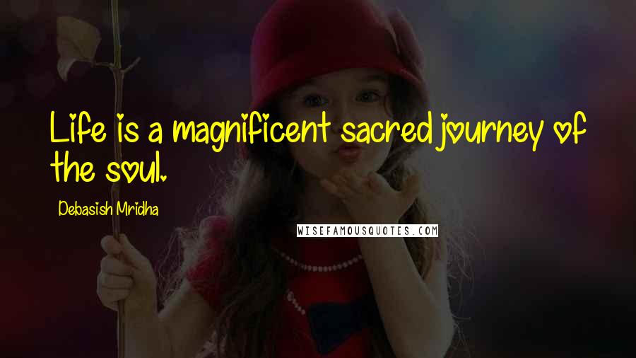 Debasish Mridha Quotes: Life is a magnificent sacred journey of the soul.