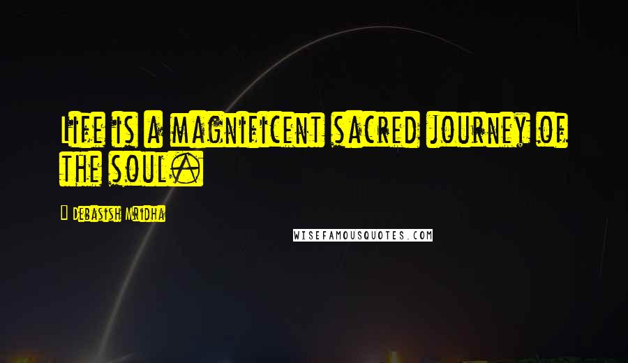 Debasish Mridha Quotes: Life is a magnificent sacred journey of the soul.