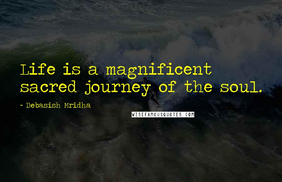 Debasish Mridha Quotes: Life is a magnificent sacred journey of the soul.