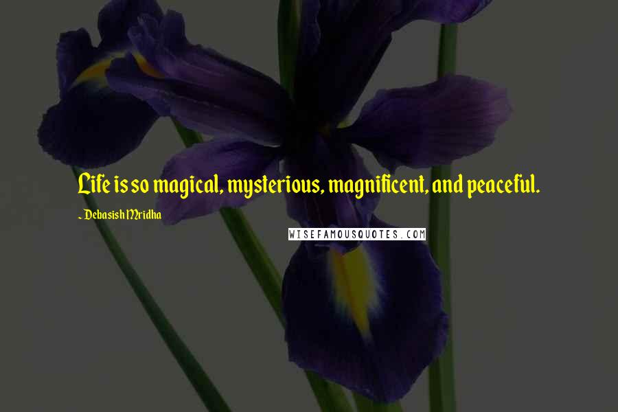 Debasish Mridha Quotes: Life is so magical, mysterious, magnificent, and peaceful.