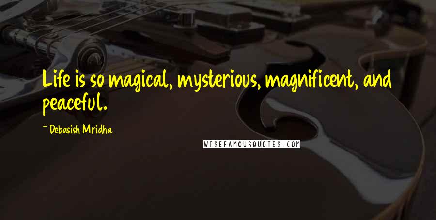 Debasish Mridha Quotes: Life is so magical, mysterious, magnificent, and peaceful.